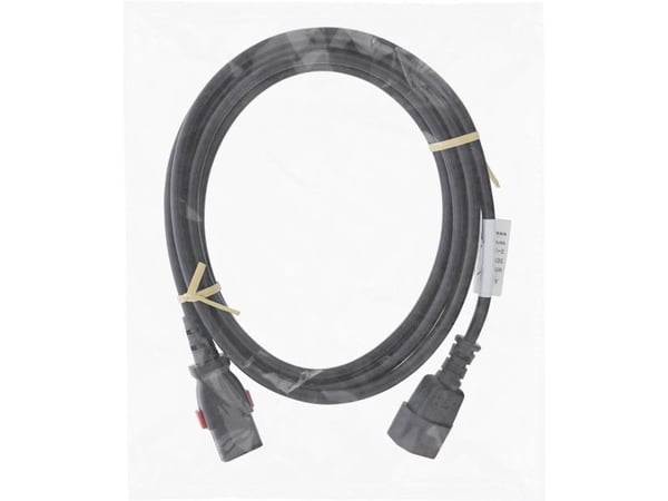 InLine power extension C13 lukittava C14 mustaan - kaapeli - virta/virtalähde (16935L)