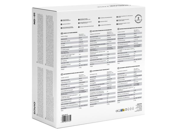 Savio ND-01, Ristiinleikkaava, 4 x 32 mm, 11 L, 72 dB, 6 arkkia, 3 min