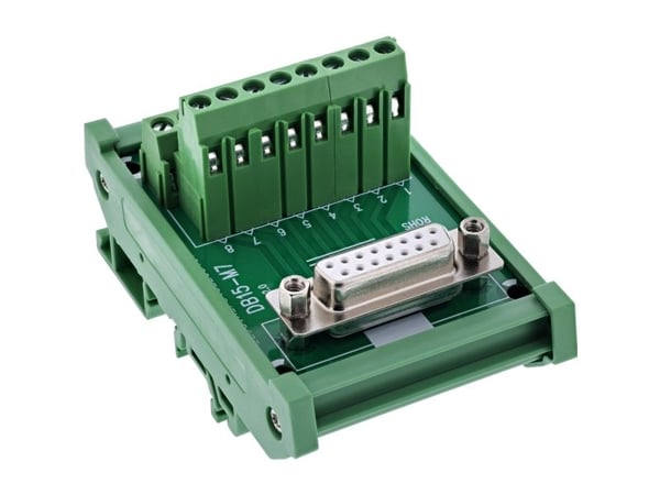 InLine D-Sub 15 terminalblokk – hunn – skruterminal – for DIN-skinne (92502C)