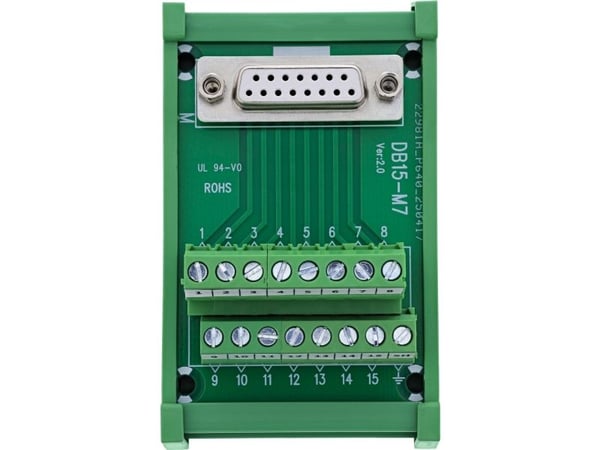 InLine D-Sub 15 terminalblokk – hunn – skruterminal – for DIN-skinne (92502C)
