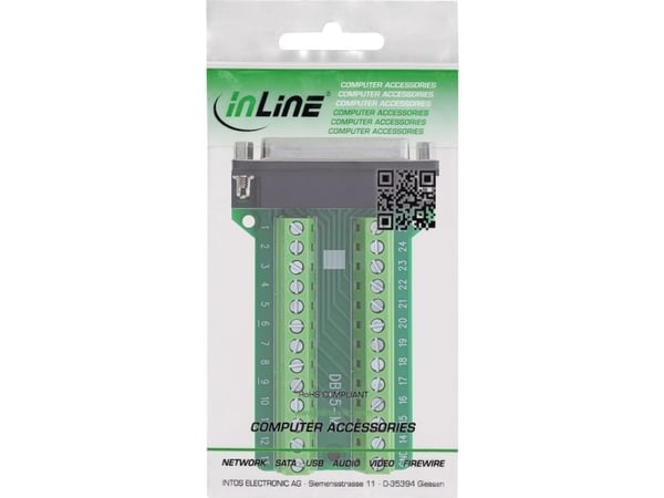 InLine D-Sub 25 terminalblokk - kontakt - 2-rad - skruterminal (92502E)