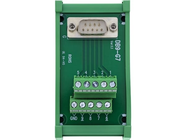 InLine D-Sub 9 terminalblokk - plugg - skrueklemme - DIN-skinne (92501L)