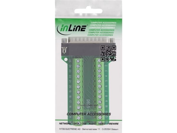 InLine D-Sub 25 -liitin - liitin - 2-rivinen - ruuviliitin (92502F)