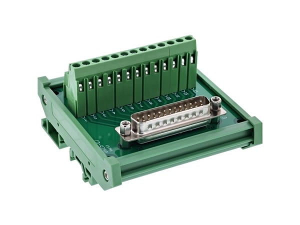 InLine D-Sub 25 terminalblokk - plugg - skrueklemme - DIN-skinne - nummerert (92502I)