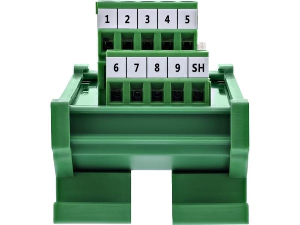 InLine D-Sub 9 terminalblokk - hunn - skrutilkobling - DIN-skinne (92501K)