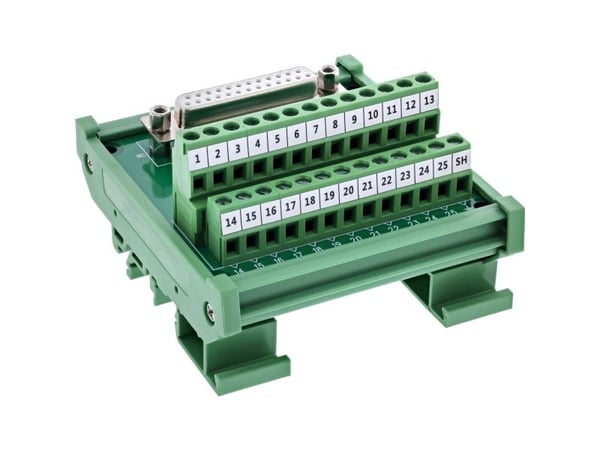 InLine D-Sub 25 terminalblokk - sokkel (Buchse) - skruterminal - for DIN-skinne (92502H)