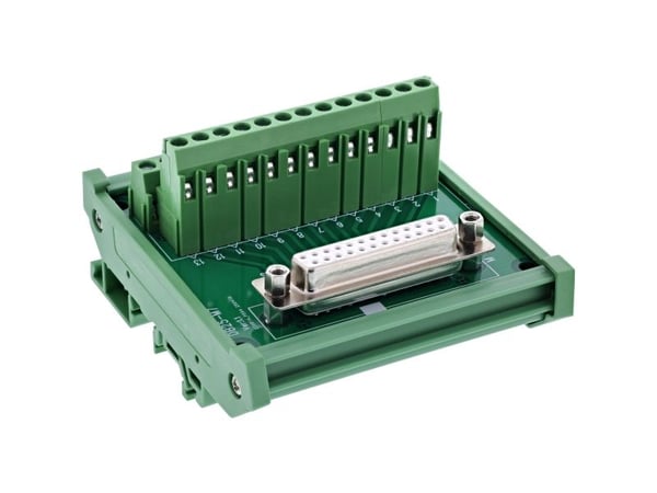 InLine D-Sub 25 terminalblokk - sokkel (Buchse) - skruterminal - for DIN-skinne (92502H)