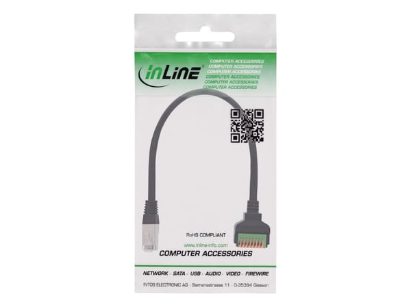 InLine RJ45 Stecker an Push-In-Klemme - 8-polig - Cat.5e - 15cm Kabel (92505I)