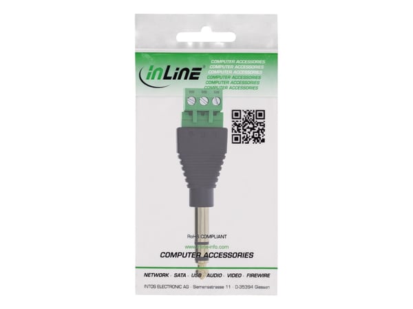 InLine 6,35mm Klinkenstecker an Terminalblock - Stereo - 3-polig (92504L)