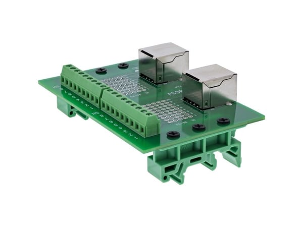 InLine terminalblokk - 2x RJ45 hunn - rett - for DIN-skinne (92505C)