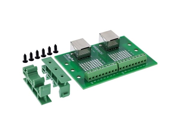 InLine terminalblokk - 2x RJ45 hunn - rett - for DIN-skinne (92505C)