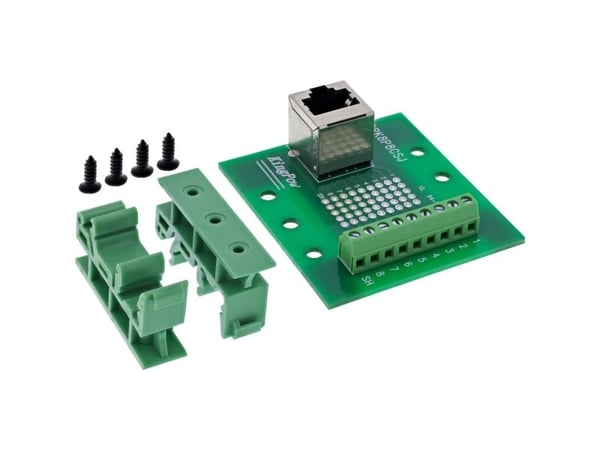 InLine klemblokk – RJ45 hunn – oppover – for DIN-skinne (92505A)