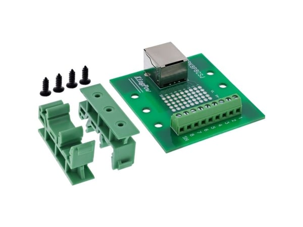 InLine terminalblokk - RJ45 hunn - rett - for DIN-skinne (92505B)