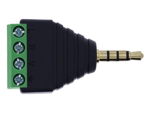 InLine 3,5 mm jack 4-polet stereo/mikro til terminalblokk (92504J) svart