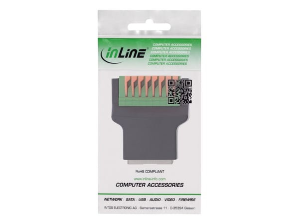 InLine RJ45-bøsning til terminalblokk - 8-polet - push-in-klemme (92505E)