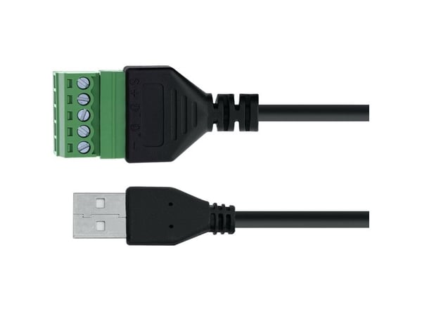 InLine USB-A-pistoke liitinlohkoon - 5-nastainen - kaapelin kanssa (92504G)