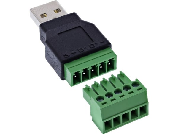 InLine USB-A-pistoke liitinlohkoon - 5-nastainen - ilman kaapelia (92504A)