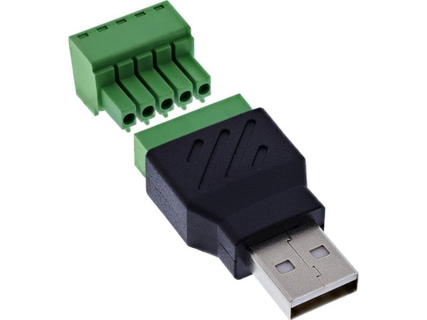 InLine USB-A-pistoke liitinlohkoon - 5-nastainen - ilman kaapelia (92504A)
