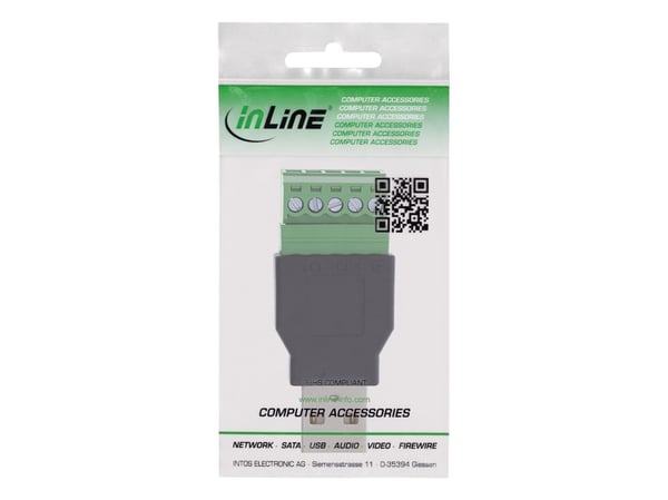 InLine USB-A-pistoke liitinlohkoon - 5-nastainen - ilman kaapelia (92504A)