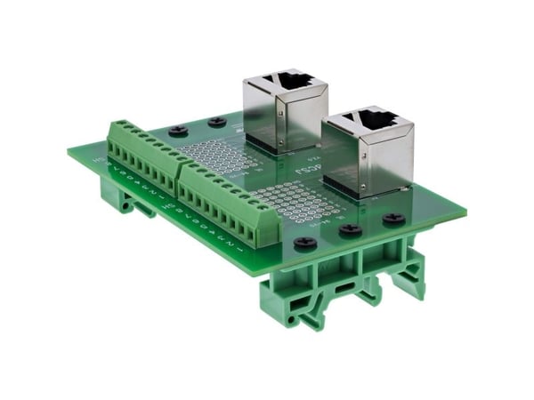 InLine terminalblokk - 2x RJ45-kontakt - oppover - for DIN-skinne (92505D)