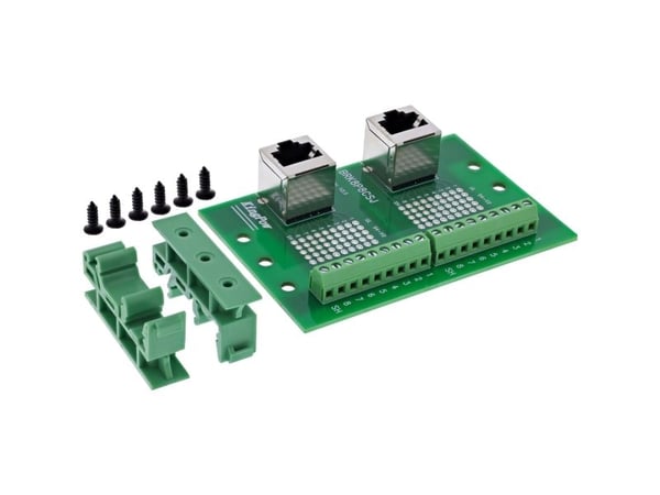 InLine terminalblokk - 2x RJ45-kontakt - oppover - for DIN-skinne (92505D)