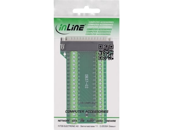 InLine D-Sub 37 terminalblokk - plugg - 2-radig - skruterminal - side (92502J)