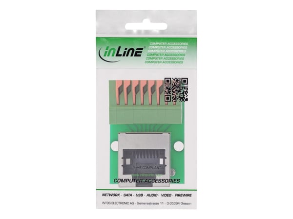 InLine RJ45-kontakt til push-in-terminal - 8-pinners - Cat.5e - vinklet (92505G)
