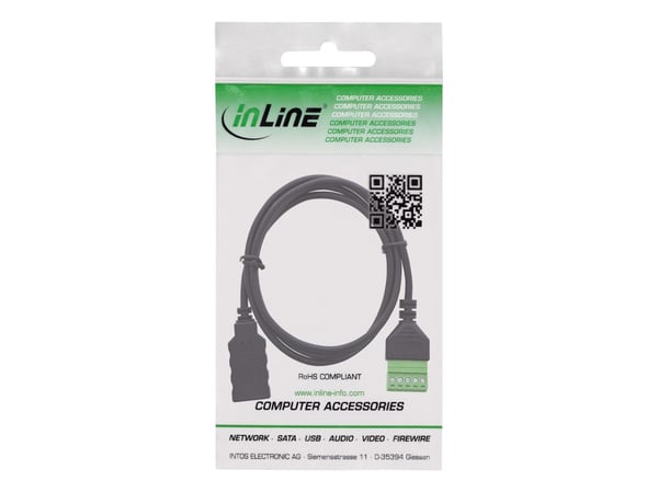InLine USB-A-liitäntä liitäntään - 5-nastainen - kaapelin kanssa (92504H)