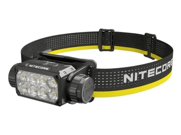 Nitecore HC75 UHE, Hodebåndslommelykt, Svart, Gult, Aluminium, Polykarbonat (PC), Knapper, IP68, LED