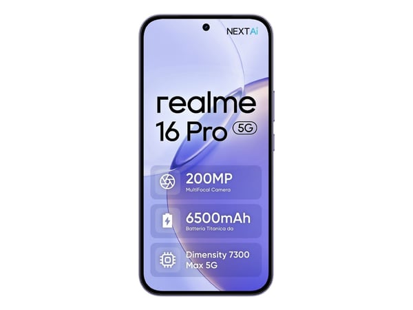 realme 16 Pro, 17,3 cm (6,8"), 1280 x 2800 piksler, 8 GB, 256 GB, 200 MP, Lilla