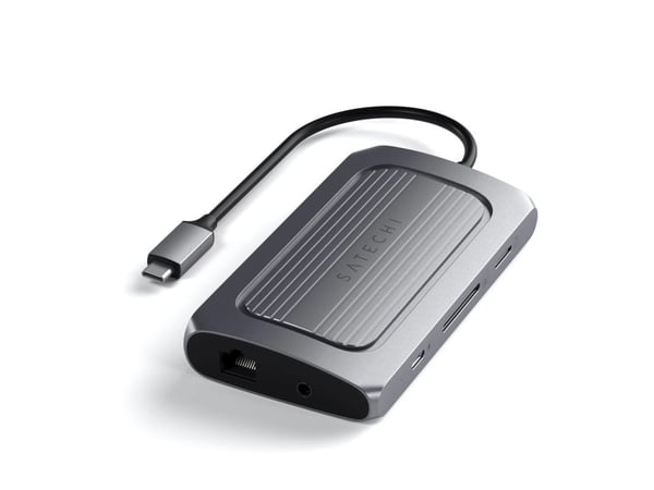 Satechi ST-U4MA3M, USB Type-C, 100 W, 1000 Mbit/s, Harmaa, MicroSD (TransFlash), SD, 60 Hz