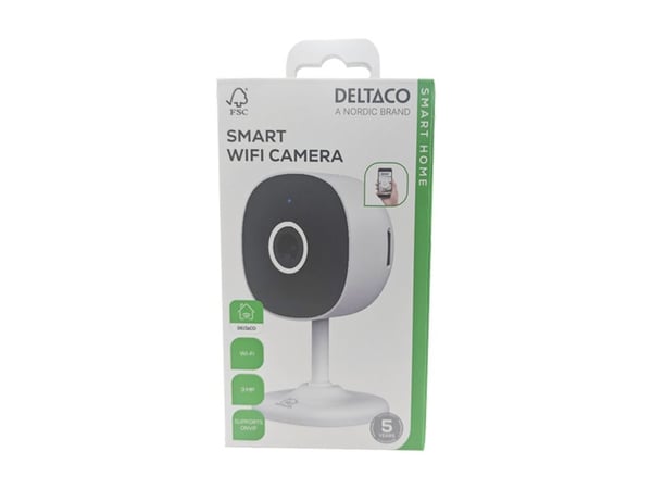 DELTACO SMART HOME - Nettverksovervåkingskamera - farge (Dag og natt) - 3 MP - 2304 x 1296 - lyd - trådløs - Wi-Fi - DC 5 V