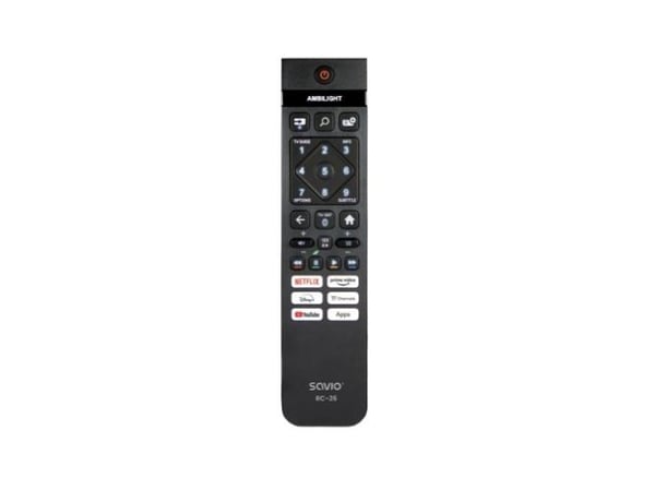 Savio RC-26, TV, IR trådlös, Tryckknappar, Svart