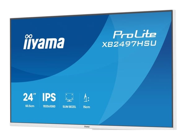 iiyama ProLite XB2497HSU-W1, 60,5 cm (23.8"), 1920 x 1080 pikseliä, Full HD, LED, 4 ms, Valkoinen