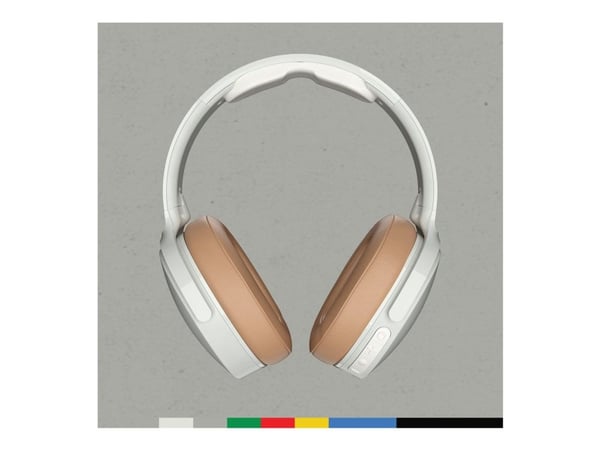 Skullcandy HESH ANC - Hodetelefoner med mikrofon - full størrelse - Bluetooth - trådløs, kablet - aktiv støydemping - 3,5 mm jakk - modulhvit