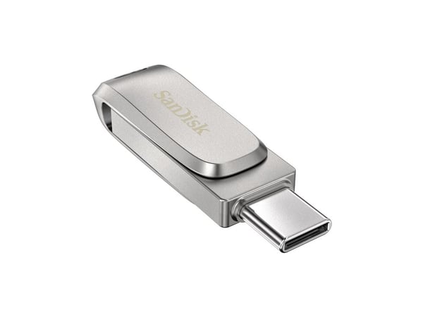 SanDisk Ultra Dual Drive Luxe - USB-flashstasjon - 2 TB - USB 3.2 Gen 1 / USB-C - sølv