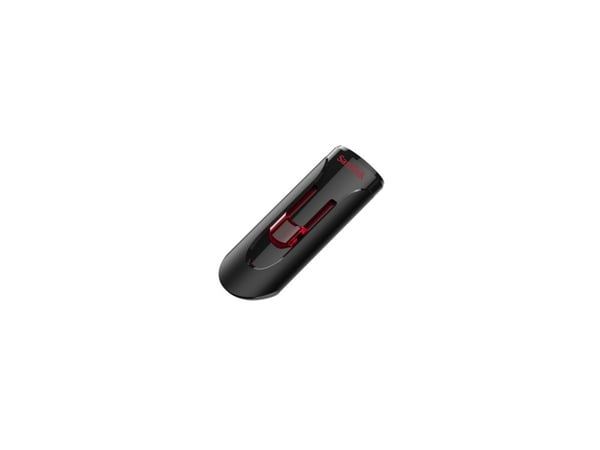 SanDisk UFM 128GB USB CRUZER GLIDE 3.0, 128 GB, USB A-tyyppi, 3.2 Gen 1 (3.1 Gen 1), Liuku, Musta, Punainen