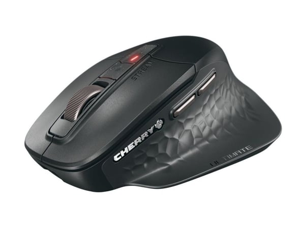 CHERRY STREAM Ultimate - Mus - ergonomisk - högerhänt - optisk - 7 knappar - trådlös, kabelansluten - 2.4 GHz, Bluetooth 5.2 - trådlös USB-mottagar...