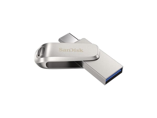SanDisk Ultra Dual Drive Luxe - USB-flashstasjon - 2 TB - USB 3.2 Gen 1 / USB-C - sølv