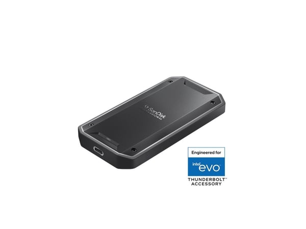 SanDisk Professional PRO-G40 - SSD - 2 TB - exFAT - ekstern (bærbar) - USB 3.2 Gen 2 / Thunderbolt 3 (USB-C kontakt) - svart