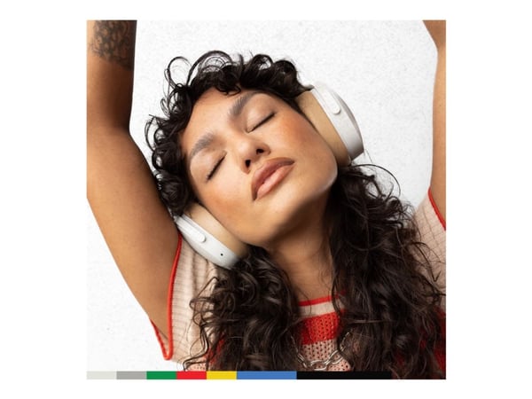 Skullcandy HESH ANC - Hodetelefoner med mikrofon - full størrelse - Bluetooth - trådløs, kablet - aktiv støydemping - 3,5 mm jakk - modulhvit