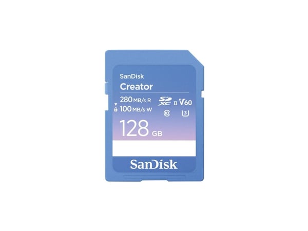 SanDisk Creator - Flashminnekort - 128 GB - Video Class V60 / UHS-II U3 / Class10 - SDXC UHS-II
