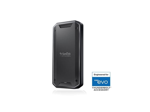 SanDisk Professional PRO-G40 - SSD - 2 TB - exFAT - ekstern (bærbar) - USB 3.2 Gen 2 / Thunderbolt 3 (USB-C kontakt) - svart