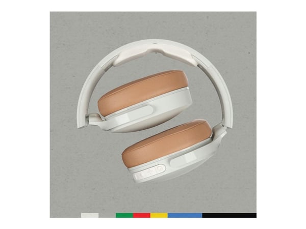 Skullcandy HESH ANC - Hodetelefoner med mikrofon - full størrelse - Bluetooth - trådløs, kablet - aktiv støydemping - 3,5 mm jakk - modulhvit