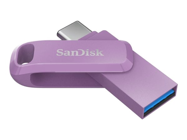 SanDisk Ultra Dual Drive Go - USB-flashstasjon - 128 GB - USB 3.2 Gen 1 / USB-C - lavendel