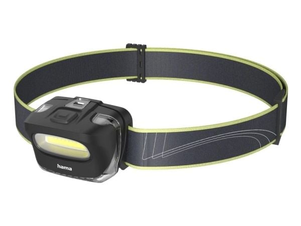 Hama HL110, Hodebåndslommelykt, Svart, Blå, Gult, Plast, COB LED, 1 lamper, 110 lm