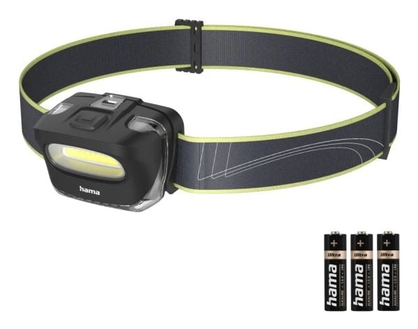 Hama HL110, Hodebåndslommelykt, Svart, Blå, Gult, Plast, COB LED, 1 lamper, 110 lm