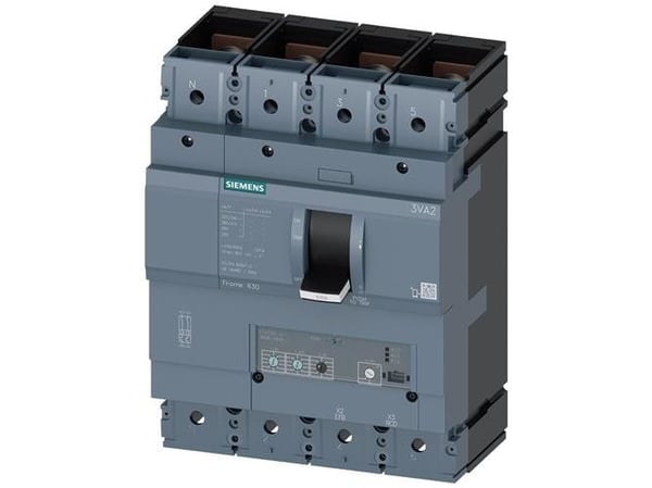 Siemens 3VA2463-5HL42-0AA0 Strömbrytare 1 st Inställningsområde (ström): 250 - 630 A Kopplingsspänning (max.): 690 V/AC (B x H x D) 184 x 248 x 110 mm