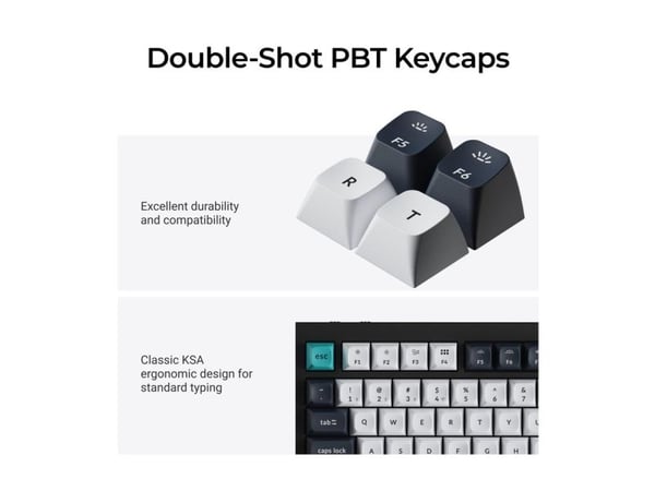 Keychron Q1 Max, Kabel & Trådlös, USB + RF Wireless + Bluetooth, Mekaniska tangentbrytare, QWERTY, RGB LED, Svart, Cyan, Mörkblå, Vit