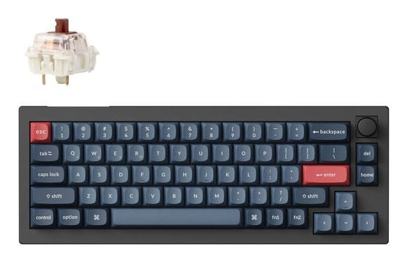 Keychron V2M-D3, Langallinen & langaton, USB + RF Wireless + Bluetooth, Magnetic-mechanical key switch, QWERTY, RGB LED, musta, Hiili